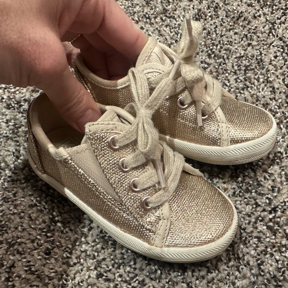 Stylish Gold Kids Keds Sneakers